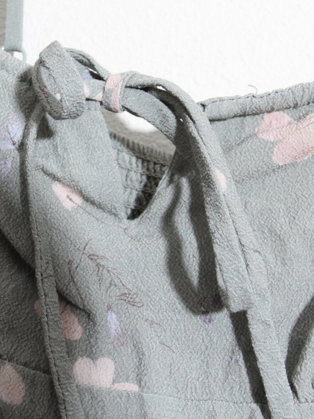 Aritzia Wilfred Bellow Mini Dress Sage Frost Green Heirloom Pink Floral Size 6 - Picture 7 of 13
